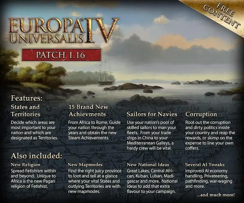 Paradox Interactive releases information on Europa Universalis IV Patch 1.16