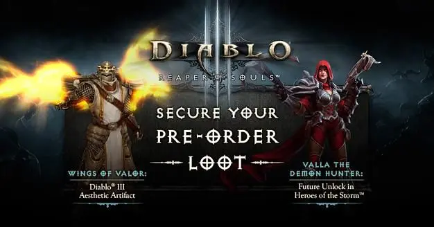 Pre-order gifts for Diablo III: Reaper of Souls if keys redeemed before March 31st