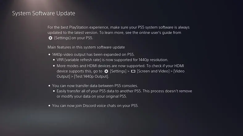 PS5 System Software Update brings VRR Support for 1440p, Discord Chat and more