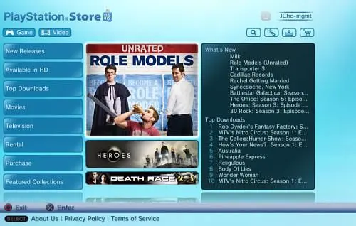 PS3 Slim and PSN Video Store feature