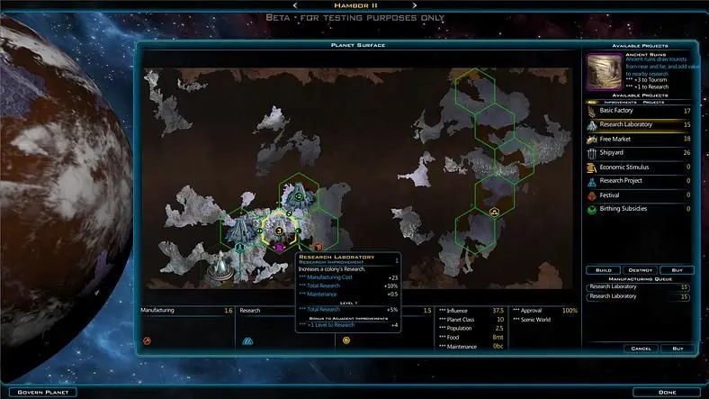 Galactic Civilizations 3 can support 100-faction games