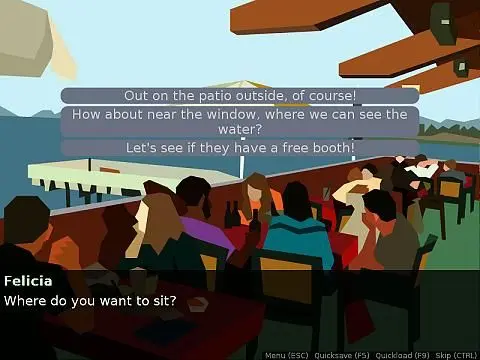 Indie game Save the Date the first dinner conversation adventure game