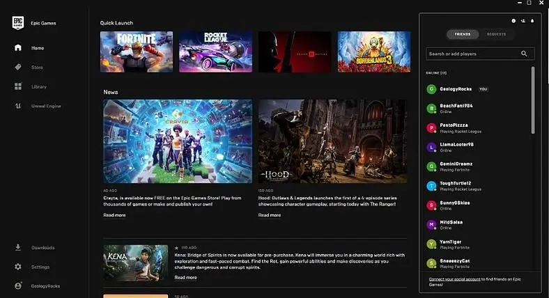 Epic Games Store Looks to Improve Social Features, Getting Party System, Player Cards, Improved Search