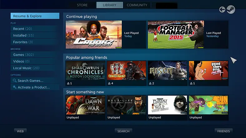Steam Big Picture mode gets UI renovation in Beta update