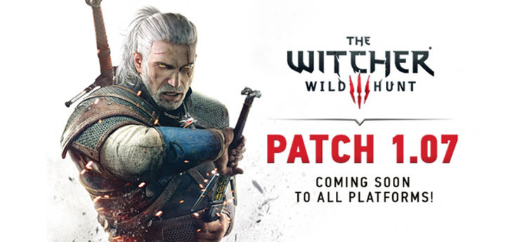 Patch 1.07 for The Witcher 3 adds "stash for storing items," weightless components, "sorting options", dedicated books tab