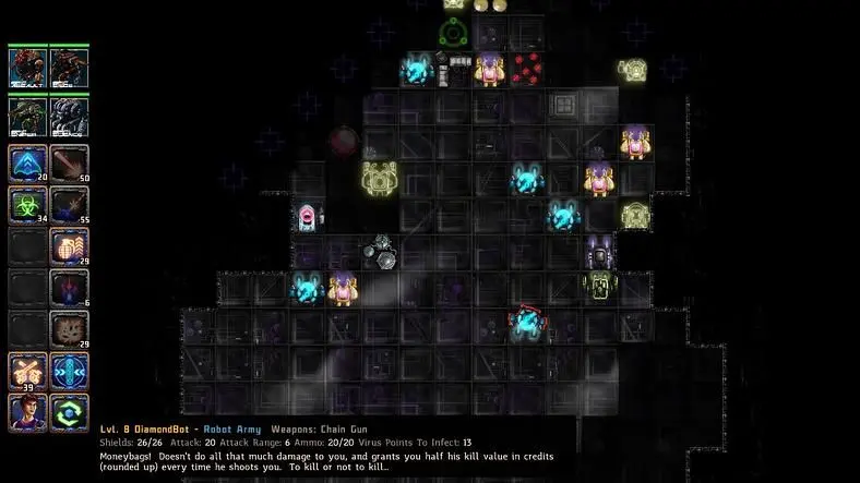 A futuristic-themed crisp, clinical and creative addition to the ever-growing indie stock of great modern roguelikes. 