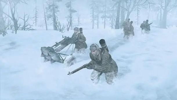 Units will freeze to death in Company of Heroes 2 due to weather system