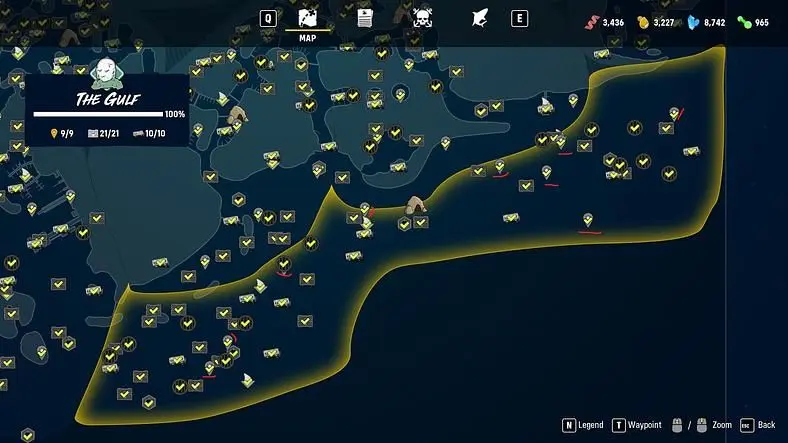 Maneater All Landmark Locations - Sapphire Bay, The Gulf, Fawtick Bayou, Dead Horse Lake, Golden Shores, Prosperity Sands, Caviar Key