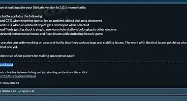 Paradox release Stellaris hotfix 1.0.1, fixes errors involving crashes to desktop and more