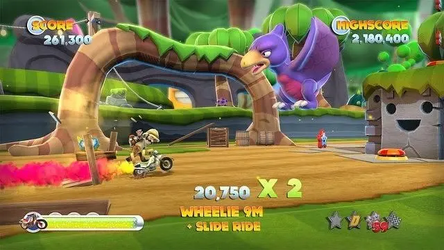 Stunt riding dare devil meets Mario via Tony Hawks Pro Skater.