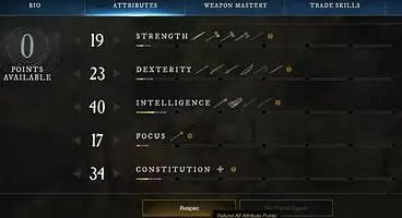 New World Respec Cost - How to change Attributes and Skill Masteries
