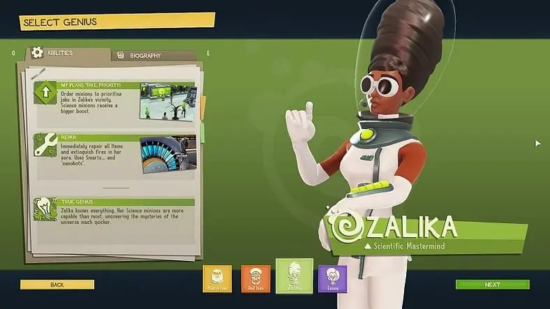Evil Genius 2 Geniuses and Abilities - How Their Playstyles Differ