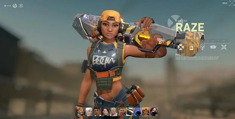 Valorant Agent Raze - Abilities and Stats