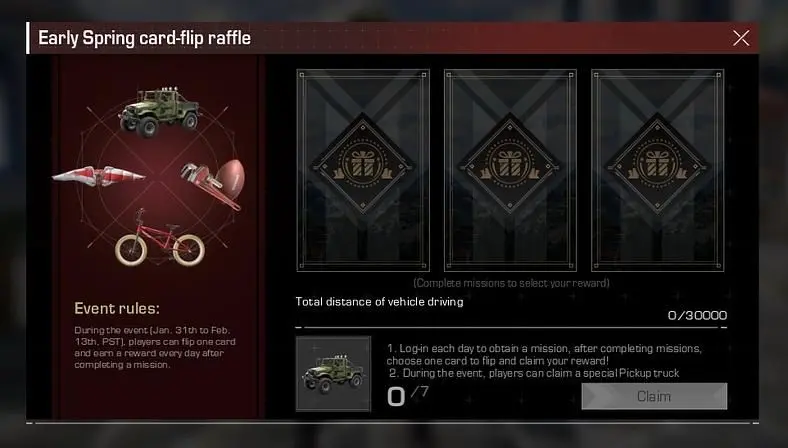 Ring of Elysium Early Spring Card-flip Raffle Event