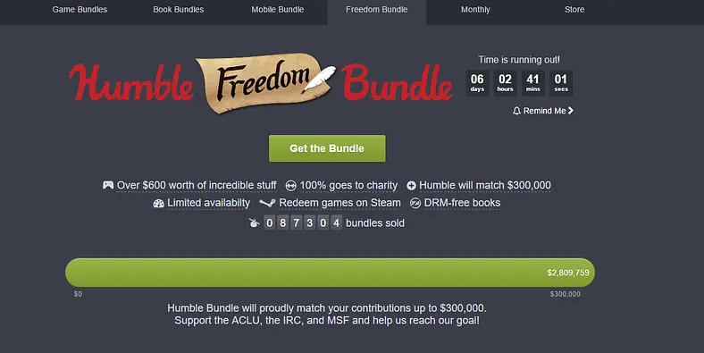 The Humble Freedom Bundle Dishes Out $600 Of Goods At A Reduced $30 Price For DWB And ACLU