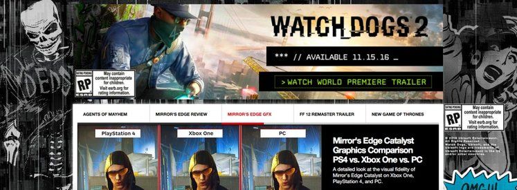 IGN site banner leaks Watch Dogs 2 reveal and release date