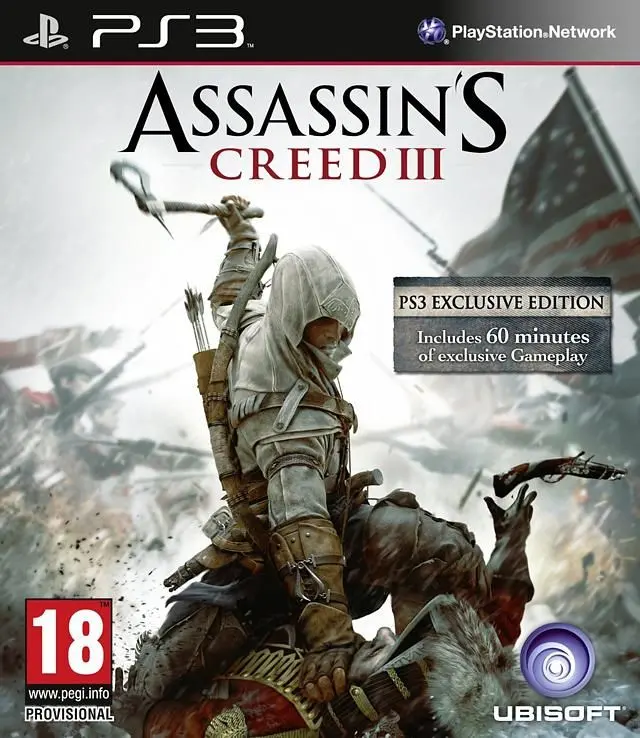 Assassin's Creed III box art reveals PS3 gets "60 minutes of exclusive gameplay"