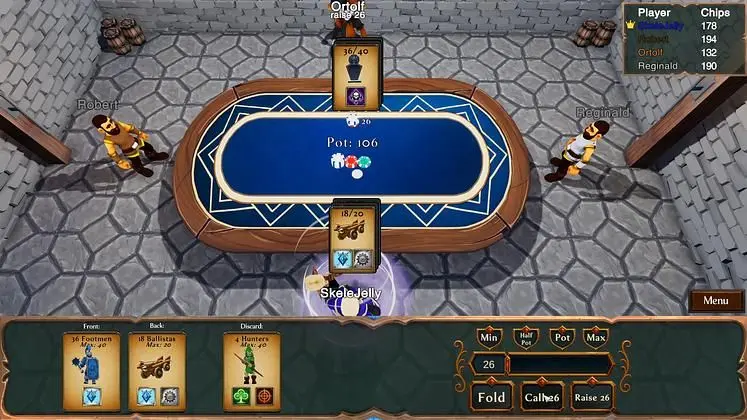 Card autobattler Poker Warlords updates Steam demo, sets 2026 release