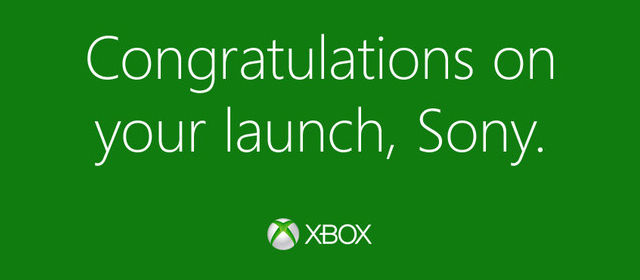 Microsoft offers "congratulations" to Sony on PlayStation 4 launch