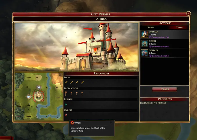 Latest Sorcerer King update adds a city build queue