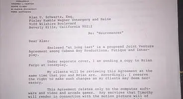 Brian Fargo discovers historical Neuromancer legal documents