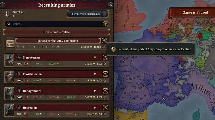 Europa Universalis 5's Rossbach Update 1.1 Brings Hidden Alerts, Army and Navy Templates, More Quality of Life Changes