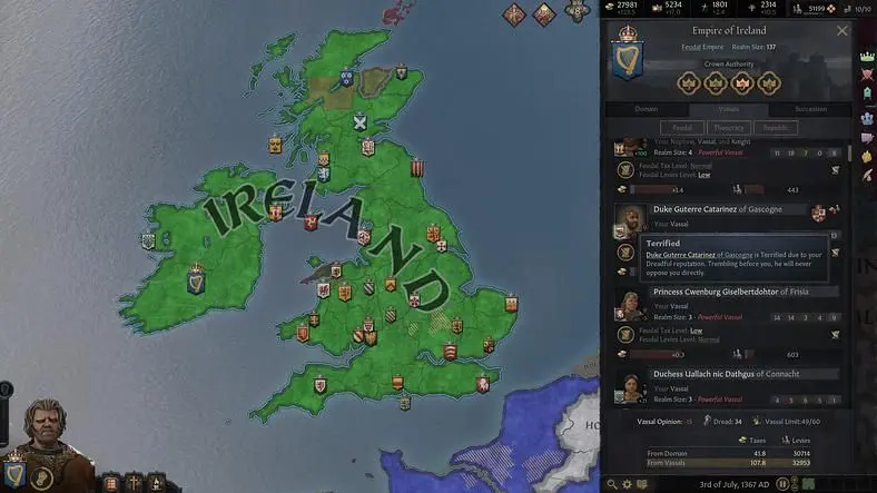 Crusader Kings 3 Vassals and gaining Dread