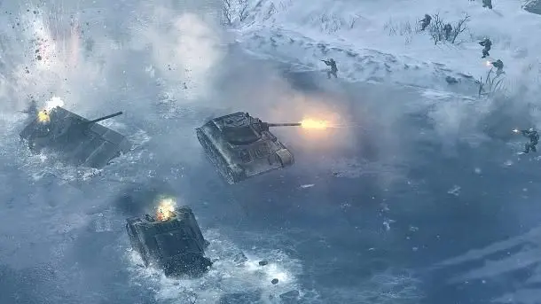 Units will freeze to death in Company of Heroes 2 due to weather system