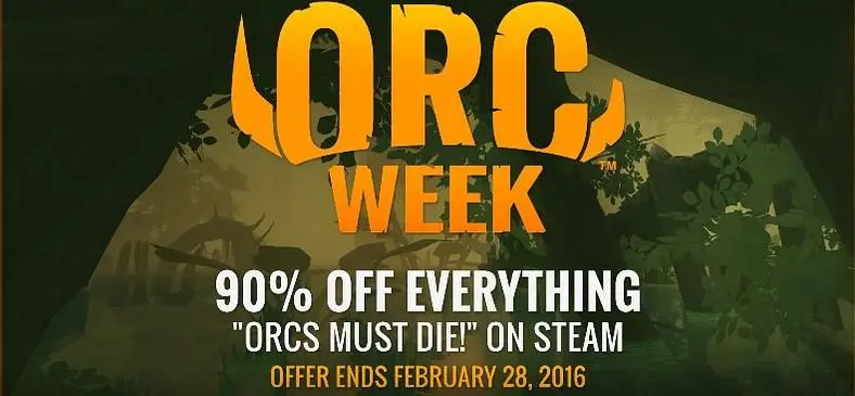 Orcs Must Die! 1 and 2 90% off on Steam for "Orc Week"
