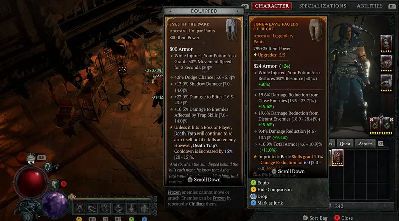 Guides / Diablo 4's Eyes in the Dark Armor and Its Modifiers for Rogue Class