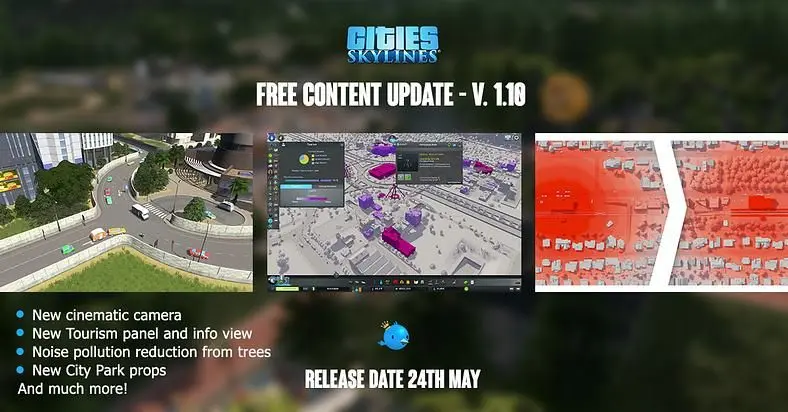 Cities Skylines Patch Notes V1.10 - Parklife Expansion Releasing at 2pm BST