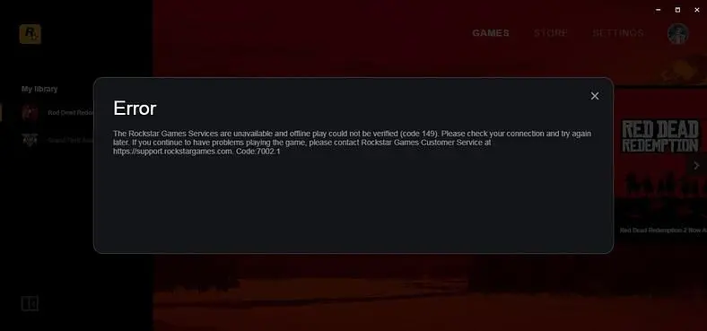 Red Dead Redemption 2 Code 149 Fix - offline play could not be verified