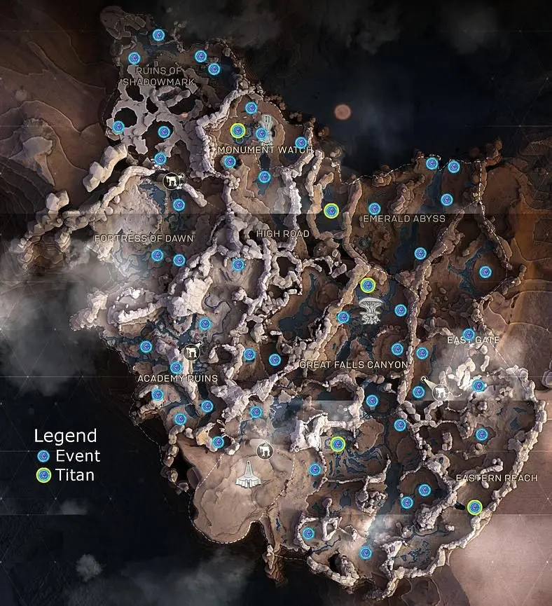 Anthem Open World Event Map - Event Location Guide