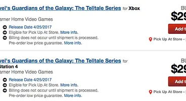 Telltale's Guardians Of The Galaxy Arriving This April? A Reported Gamestop Leak Suggests So