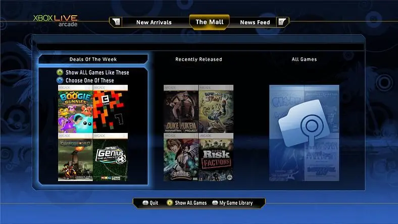 New catalogue browser for Xbox Live called 'Destination Arcade'