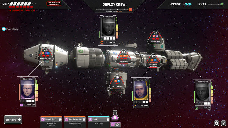 Each round you’ll be given a set of randomly selected events. It’s up to you to figure out what is most important, and where to send your astronauts