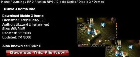 Diablo III demo leaked? Updated