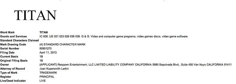 Respawn registers 'Titan' trademark