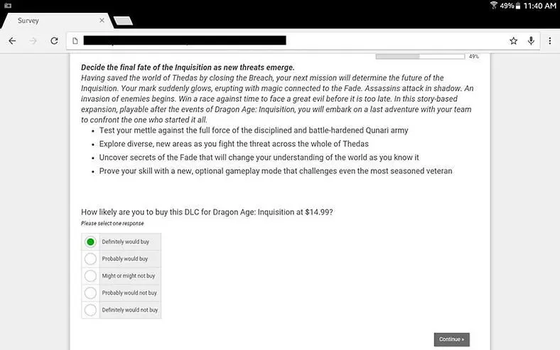 Survey leaks new Dragon Age: Inquisition story DLC, we will decide "final fate of the Inquisition"