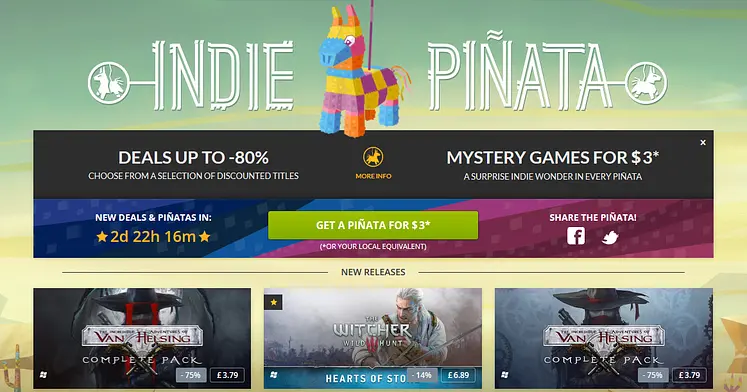 GOG.com offers random games in Indie Pinata sale