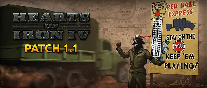 Heart of Irons IV ‘Red Ball Express’ Patch 1.1 has released