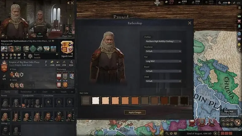 Crusader Kings 3 Character Creator - Barbershop and Ruler Designer
