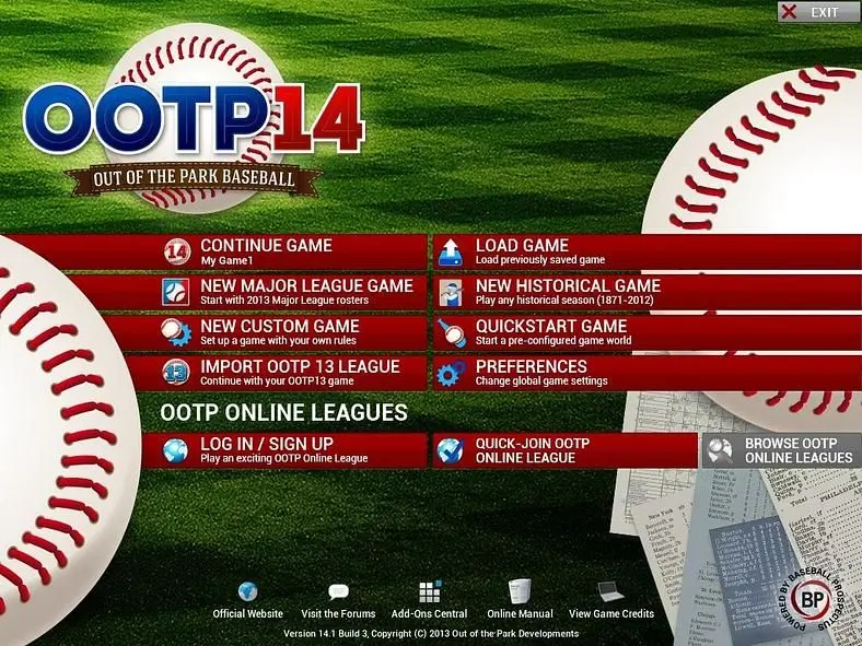 Out of the Park Baseball 14 officially released