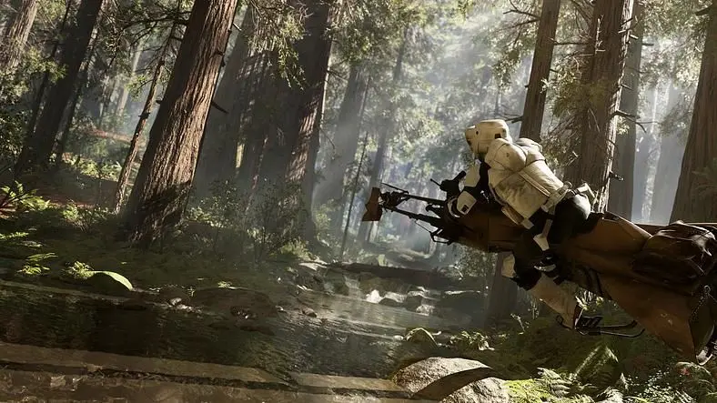 Star Wars: Battlefront contains Endor speeder bike racing trials