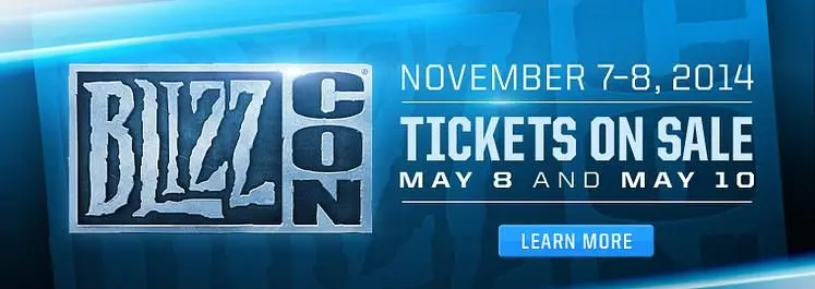 BlizzCon 2014 scheduled for November 7-8, first ticket sales May 8th