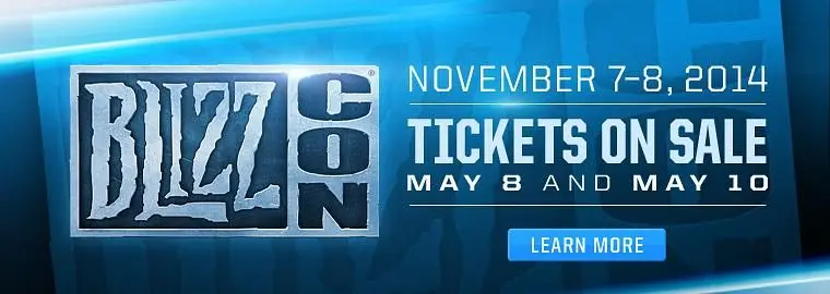 BlizzCon 2014 scheduled for November 7-8, first ticket sales May 8th