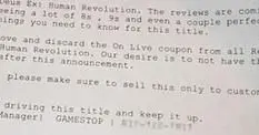 GameStop return PC Deus Ex: Human Revolution to Square Enix