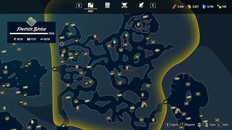 Maneater All Landmark Locations - Sapphire Bay, The Gulf, Fawtick Bayou, Dead Horse Lake, Golden Shores, Prosperity Sands, Caviar Key