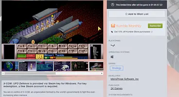 Humble Bundle Is Offering The 1994 Classic X-COM: UFO Defense For Free Today