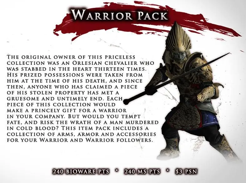 BioWare release Dragon Age II items pack DLC, bundle offered